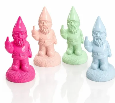 Gartenzwerge-Set 4er, freche Figuren 15x8x8 cm, bunt