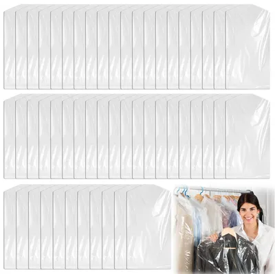 Productafbeelding van Inovra- Kledingzak - Transparant - 50 Stuks - Stofdicht - Opbergzak - Kledinghoezen met Rits - 60 x 100 cm