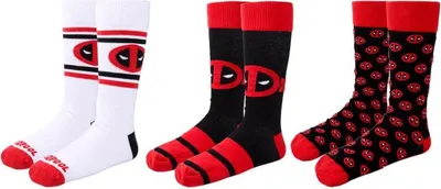 Produktbild von Geschenkset mit 3 Paar Deadpool-Socken 36-41