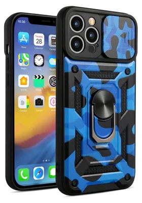 Produktbild von Hülle für iPhone 13 in Blau, Hybrid-Panzerhülle, stoßfest