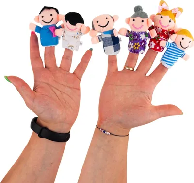 Immagine prodotto di Marionette da dito in peluche 6 pz. Set di marionette da dito per il teatro della famiglia