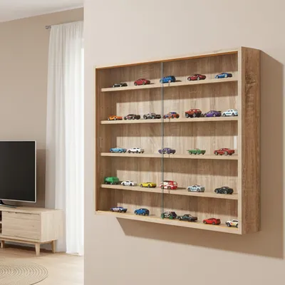 Productafbeelding van Inter Link Displaykast voor verzamelingen, model Collectioni, imitatie Sonoma-eikenhout