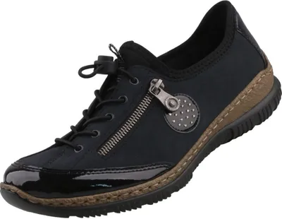 Produktbild von Rieker N3268-01 Schuhe Damen Halbschuhe Sneaker Schnürschuh, Größe:41 EU, Farbe:Blau