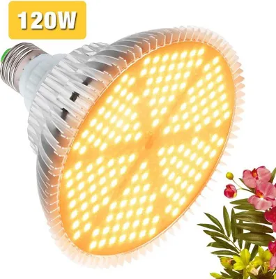 Produktbild von 120 W Vollspektrum-LED-Wachstumslampe, 180 LEDs, Gartenbaulampe, E27, Pflanzenlampe für Pflanzen, sonnenähnliche Glühbirnen für den Innenbereich, Pflanzenwachstum, Blumen, für den Garten