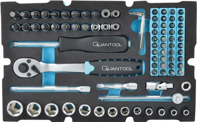 Produktbild von Brüder Mannesmann QUANTOOL Steckschlüsselsatz 1/4 (6.3 mm) 85teilig Q25002 (Q25002)