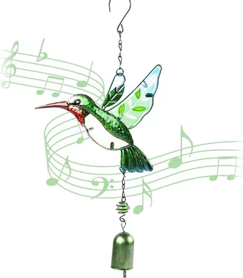 Imagen del producto de Windspiel Metall, colibrí de colores, para jardín y terraza, juego de campanas decorativo
