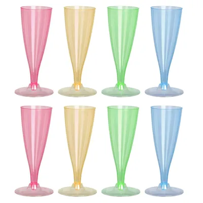Produktbild von 16x Plastik Sektglas 130ml Champagnerglas Kunststoff Wiederverwendbar Sektkelch Plastikglas