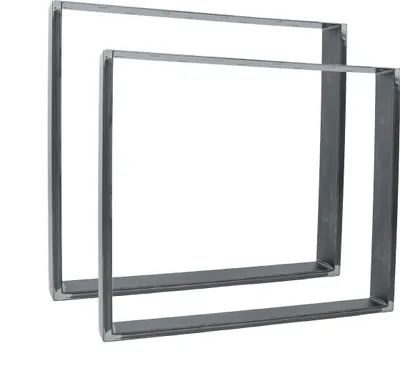 Produktbild von Natural Goods Berlin Möbelkufen RECHTECK, Tischkufen, Tischbeine, Tischgestell, Esstisch, Bank, Couchtisch, Industrial, B80xH72 cm, 2 Stück