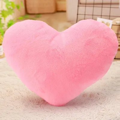 Dekokissen Herzform 20 cm rosa flauschig Kuschelkissen