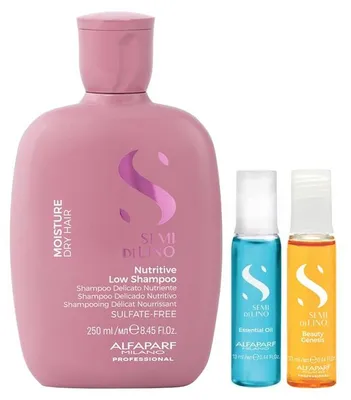 Obrázok produktu pre Alfaparf Semi Di Lino Moisture Nutritive šampón 250 ml + Semi Di Lino Essential Oil 13 ml + Cellula Madre Beauty Genesis 13 ml