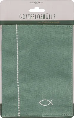 Produktbild von Butzon & Bercker Gotteslobhülle, aufwendig bestickt mit Fisch-Motiv, 100 % Baumwolle, Standardgröße