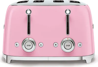 Produktbild von Smeg TSF03PKEU, 4 Scheibe(n), Pink, Stahl, Tasten, Niveau, Drehregler, 50's Style, China