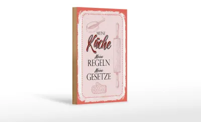 Produktbild von Holzschild  Meine Küche meine Regeln, 18 x 12 cm, Holzschilder Spruch Küche