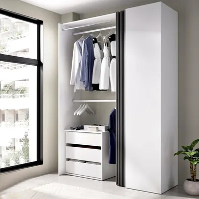 Immagine prodotto di Dmora Guardaroba Grande Annuck 52x205h cm Bianco, Appendiabiti 5 Vani