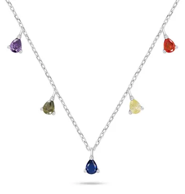 Immagine prodotto di Collana in argento con zirconi colorati NCL137W