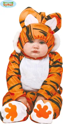 Produktbild von Baby Tigerkostüm für Kinder Babykostüm Tiger Kostüm Tierkostüm Safari Gr. 74-92, Größe:74/80
