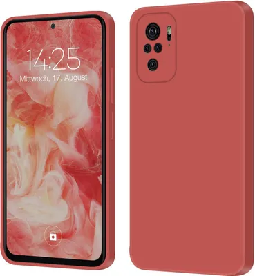 Produktbild von Hülle für Xiaomi Redmi Note 10 Case Cover Bumper Silikon Softgrip Schutzhülle Farbe: Rot