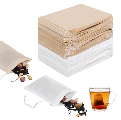 Teefilterbeutel mit Zugband, 200 Stück, 6 x 8 cm