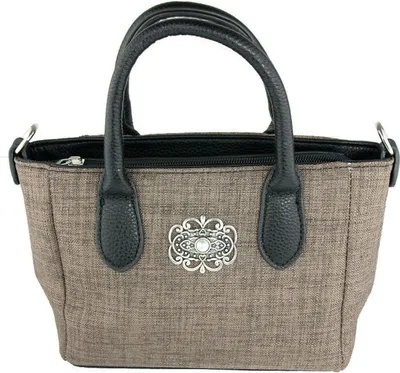 Produktbild von Handtasche "Katrina" mit Metallapplikation | Dunkelbraun
