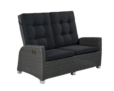 Produktbild von Living 2er Sofa Kansas Relaxsofa Garten Couch Zweisitzer grau-mix