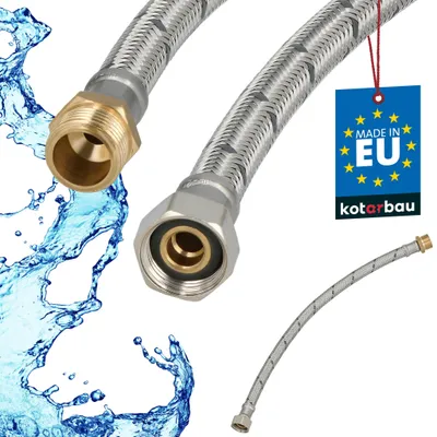 Zdjęcie produktu dla KOTARBAU® Przyłącze Elastyczne 3/8”x3/8” Wężyk do Baterii Armatury 40 cm Nakrętno Wkrętne Wężyk Przyłączeniowy Oplot Stal Nierdzewna