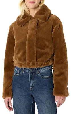 Immagine prodotto di Giacca oversize in ecopelliccia con colletto, vestibilità rilassata, marca A. Essentials, colore marrone