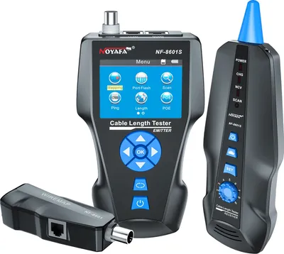 Obrázek produktu pro Tester síťových kabelů, měření délky až 2000 m, funkce POE, NF-8601S