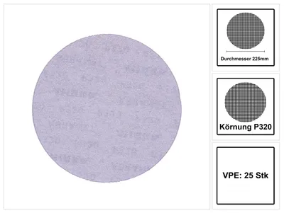 Image de Mirka ABRANET Disques abrasifs Grip 225 mm P320 25 pcs ( 5422302532 )