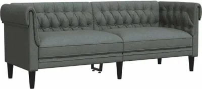 Image de Canapé Chesterfield 3 places gris foncé tissu