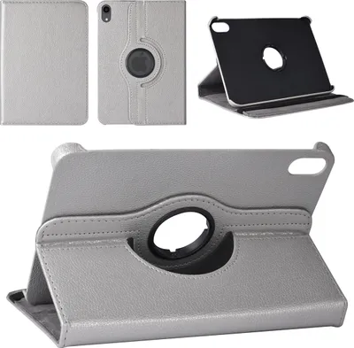 Produktbild von iPad Mini 2021 Book Case Tablet Cover - Silver - 360 Degree Rotatable