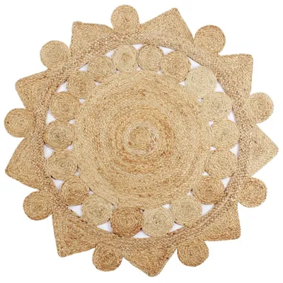 Image de Vidaxl Teppich handgefertigt 150 cm geflochtener Jute