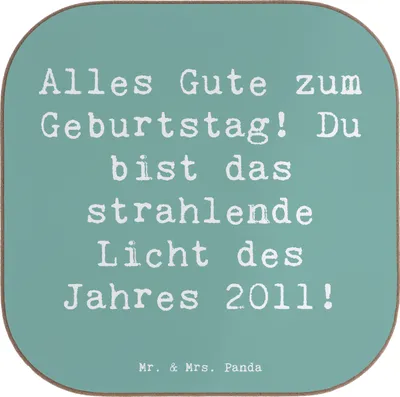 Produktbild von Mr. & Mrs. Panda Tischschoner Spruch 2011 Geburtstag - Meeresbrise - Geschenk, feiern, wertvoll und besonders, Tischuntersetzer, Erinnerungen, gläseruntersetzer, Alter