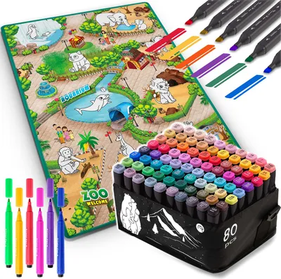 Obrázek produktu pro Ricokids 734400-791201 Podložka na malování 90 x 120 cm + fixy 80 ks
