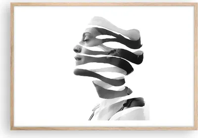 Produktbild von Gerahmtes Poster - Rahmen in heller Eiche - Frau Surrealismus Monochrom - 91,5x61 cm - Wand Bild - Wanddeko - Wandbilder - Kunstposter - Wandposter - Bilderrahmen - Bilder - Kunstdruck P2NAA91x61-4430