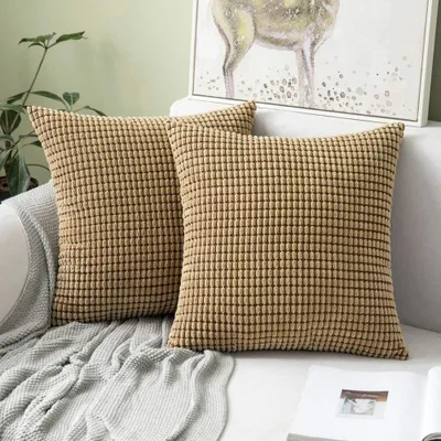 Produktbild von 2er Set Kissenbezüge Kordsamt Dekokissen Kissenbezug , 50x50 cm Sofakissen Dekorativ Couchkissen Kissenhülle Bezug Weich für Wohnzimmer Schlafzimmer
