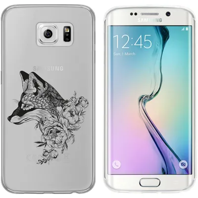 Produktbild von PhoneNatic Case kompatibel mit Samsung Galaxy S6 Edge Silikon-Hülle Floral Fuchs M1-1