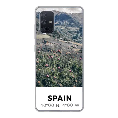 Produktbild von MuchoWow® Handyhülle Schutzhülle Hülle für Samsung Galaxy A51 Spanien - Berge - Blumen Silikon Softcase Handy Hülle - Schutzabdeckung