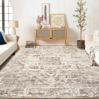 Productafbeelding van Tapijt 200x300 cm - Kortpolig - Wasbaar - Vintage ontwerp - Antislip