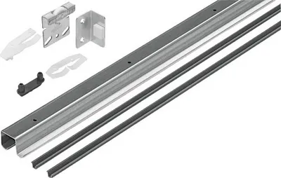 Produktbild von Schiebetür-Komplettset TopLine 2 für zwei Schiebetüren, 2000 mm, verzinkt