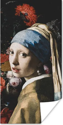 Produktbild von MuchoWow® Poster Das Mädchen mit dem Perlenohrring - Vermeer - Jan Davidsz de Heem 80x160 cm - Kinderzimmer