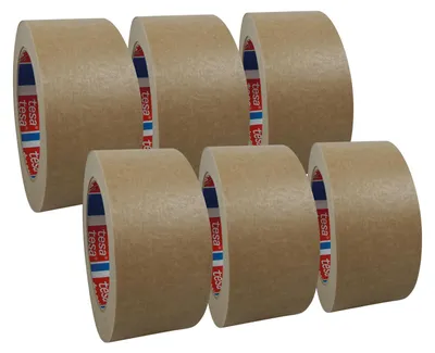 Produktbild von 6 x tesa 4713, Papierklebeband, Papier Packband, braun