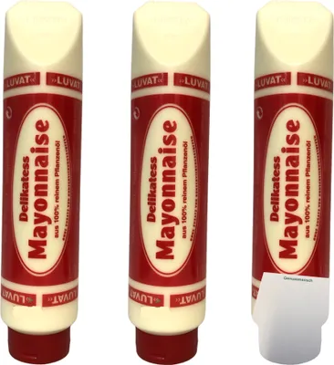 Produktbild von Luvat Delikatess-Mayonnaise 3er Pack (3x875ml Tube) + usy Block