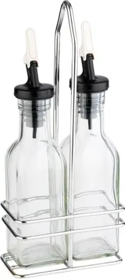 Produktbild von APS 40445 Essig-/Öl-Menage, 10,5 x 5,5 cm, Höhe 24 cm, Set besteht aus Essig- und Ölbehälter, Ständer