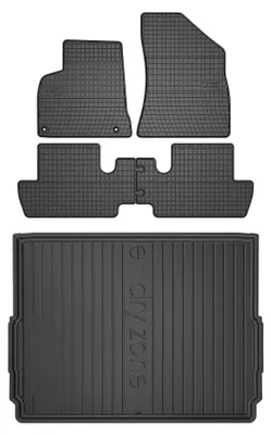 Produktbild von Gummimatten + Kofferraumwanne für Peugeot 3008 I 2009-2016 (SUV/Crossover, unterer Ladeboden) – Schwarz, passgenau – Wielganizator SolidPRO