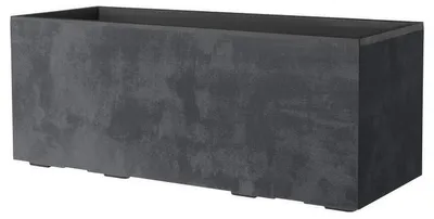 Image de Deroma Jardinière Millennium plastique 99 cm Anthracite avec trous d'écoulement
