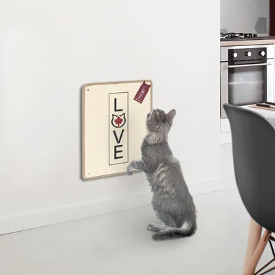 Produktbild von Kratzteppich für Katzen · beige · 50 x 40 cm · mit Wandbefestigung