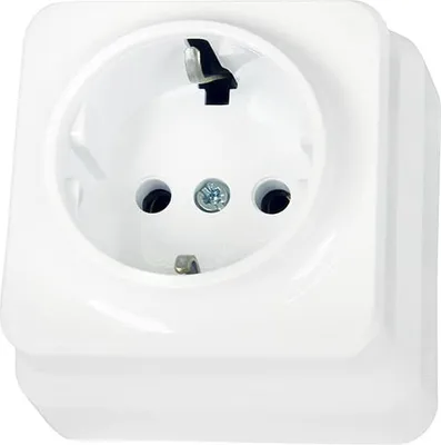 Produktbild von Gunsan Aufputz 1-fach Steckdose IP20 Weiss