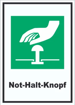 Produktbild von Not-Halt-Knopf Aufkleber A9 (37x52mm)