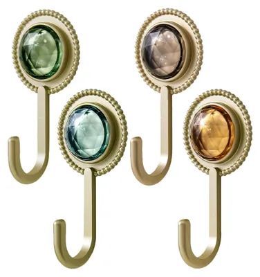 Produktbild von 4 Stück Retro-Diamant-Klebehaken für Handtücher, Schlüssel und mehr