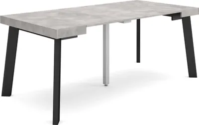 Produktbild von Ausziehbarertisch, 180x90x73cm, Für 8 Gäste, Hölzerne Beine, Zementgrau